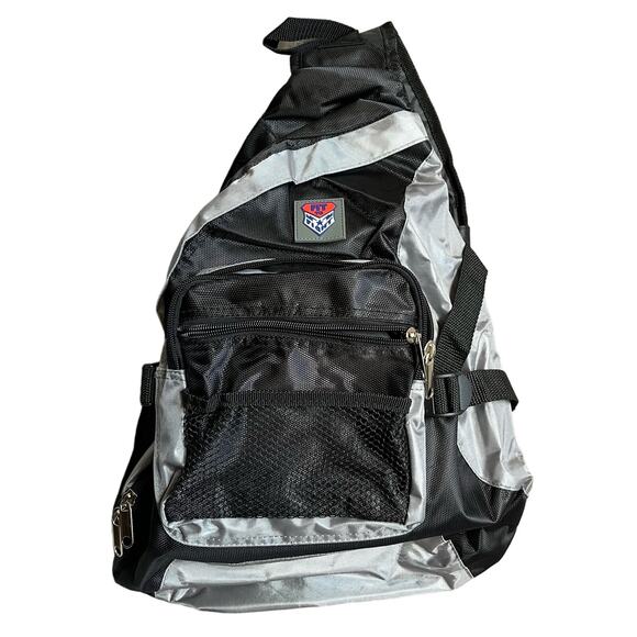 Fit to Fight Black and Grey Multicompartment Padded Strap Sling Backpack - Picture 1 of 15